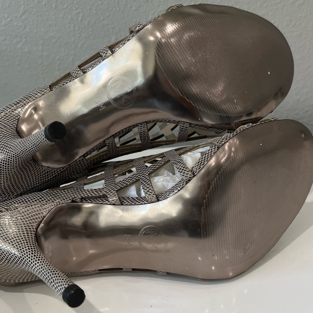 MK Michael Kors chrome heels